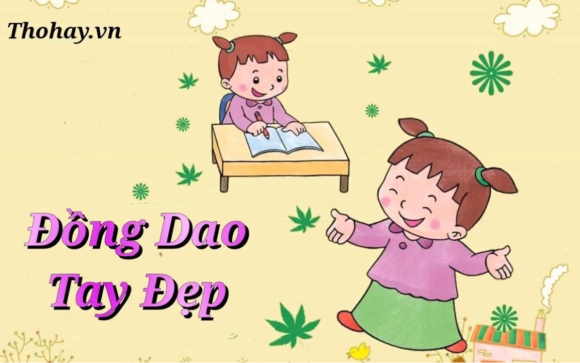 Trẻ em đang vui vẻ đọc đồng dao về đôi tay