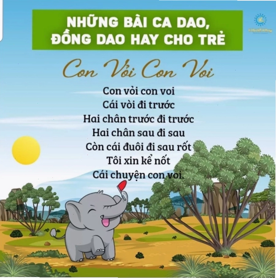 Trẻ em hào hứng với bài đồng dao con voi