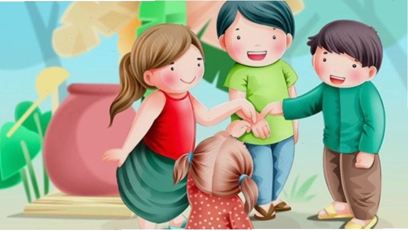 Trẻ em múa hát theo bài đồng dao Dung dăng dung dẻ