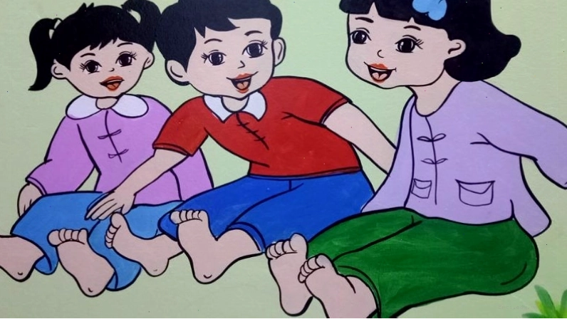 Trẻ em tham gia trò chơi Nu na nu nống
