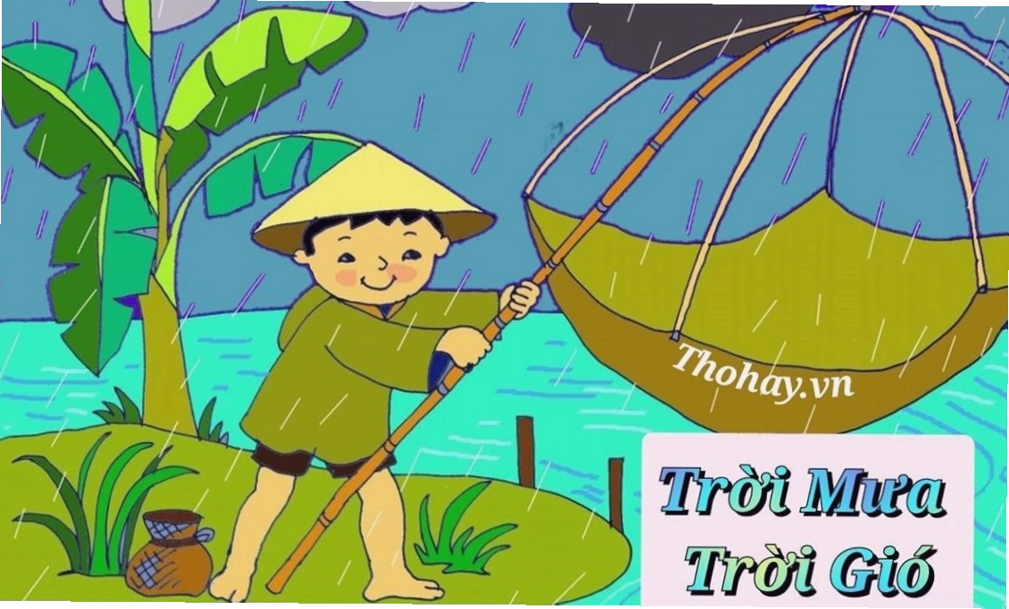 Trẻ em tham gia trò chơi vận động với bài đồng dao Trời mưa trời gió