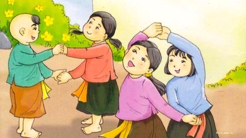 Trẻ em thực hiện động tác tay theo bài Lộn cầu vồng