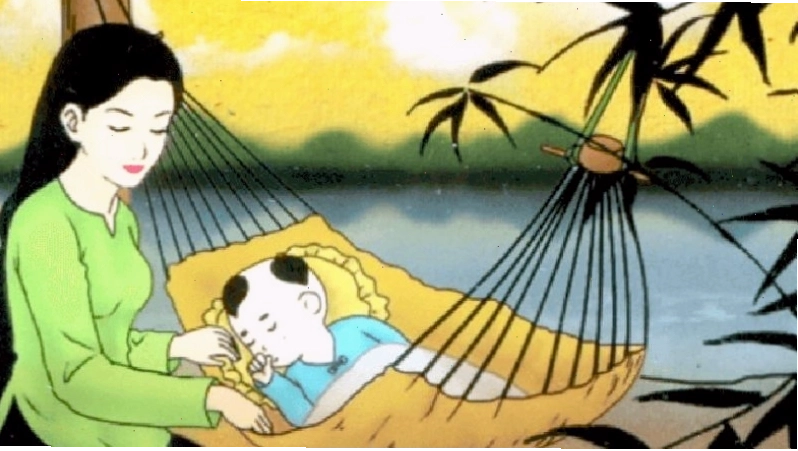 Trẻ em với bài đồng dao Nu na nu nống