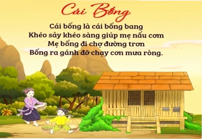 Trẻ em vui chơi vận động theo bài đồng dao cái bống