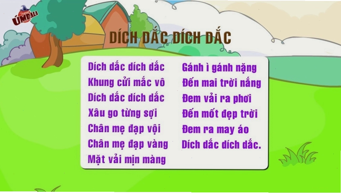 Trẻ em vui đùa với bài đồng dao Dích dắc dích dắc