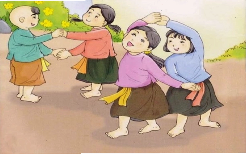Trẻ em vui đùa với bài đồng dao Dung dăng dung dẻ