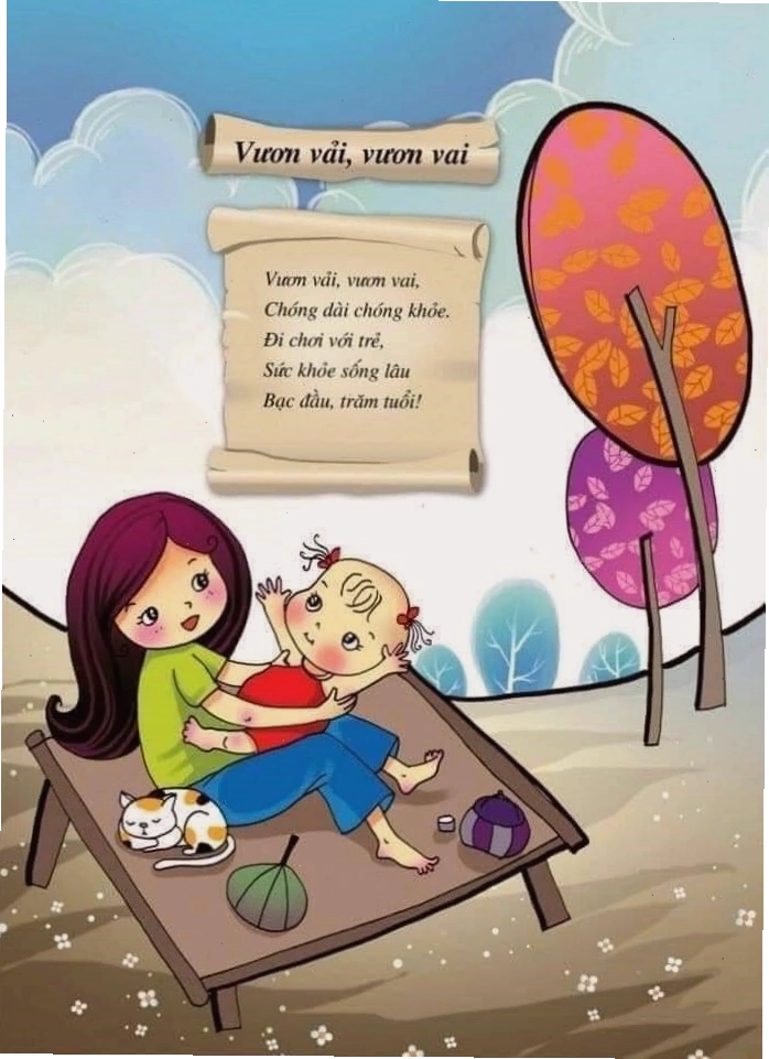 Trẻ em vui đùa với bài đồng dao Vươn Vai