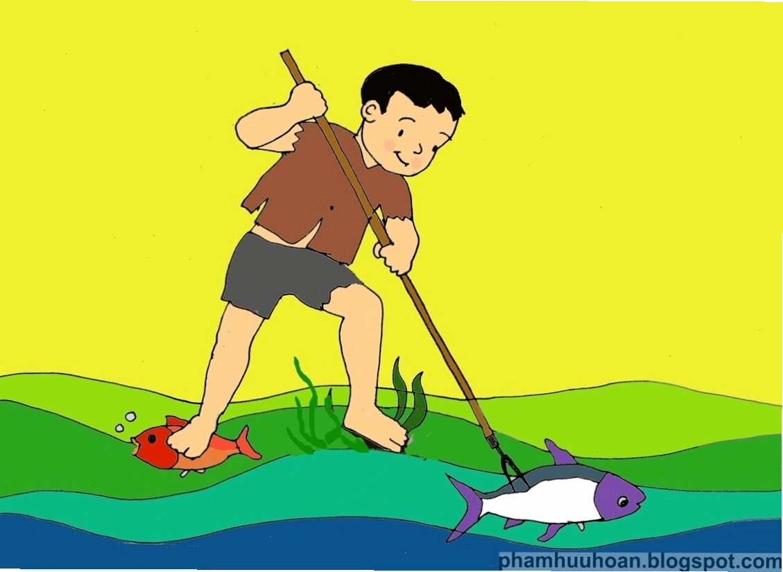 Trẻ em vui vẻ đọc bài đồng dao Xỉa cá mè