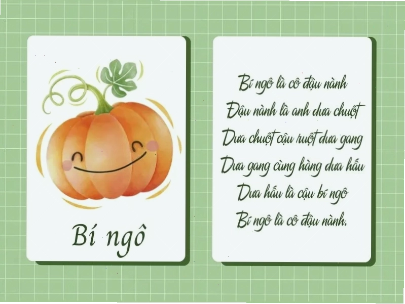 Trẻ em vui vẻ học đồng dao về rau củ