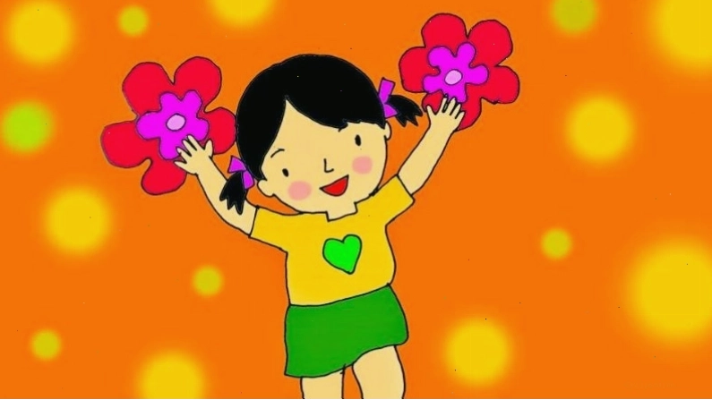 Trẻ em vui vẻ với bài hát Hoa bé ngoan