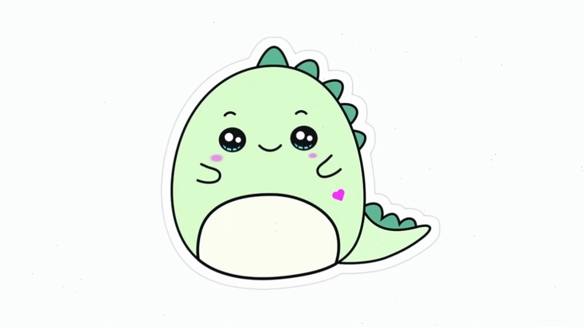 ảnh chibi khủng long đáng yêu màu hồng