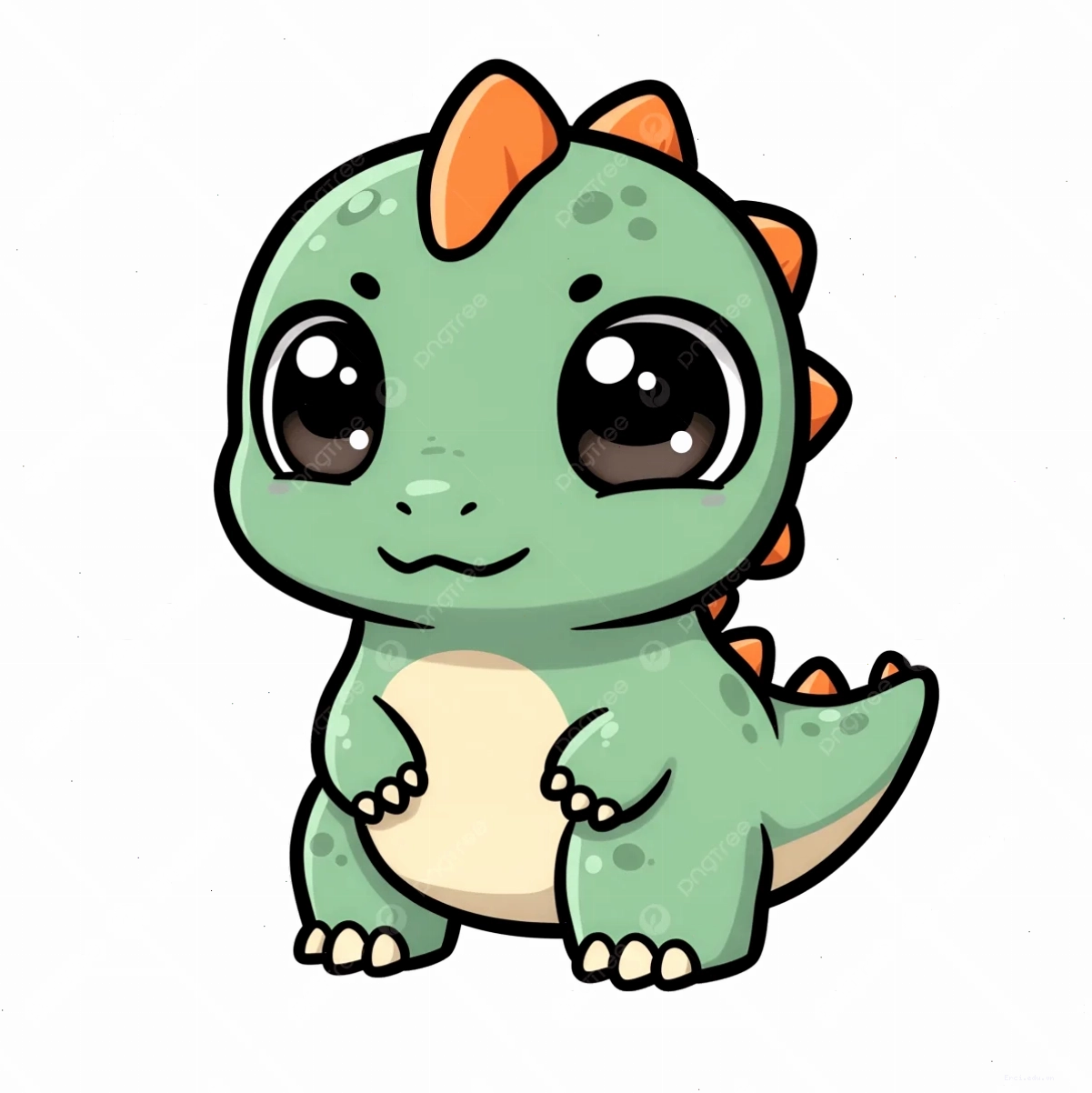ảnh chibi khủng long đáng yêu màu vàng