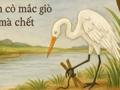 Ý nghĩa bài đồng dao Con cò mắc giò mà chết đầy sâu sắc