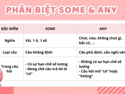 Cách phân biệt some và any trong tiếng Anh chi tiết nhất