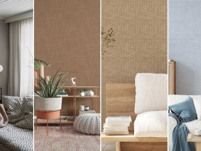 Enhance Your Space with Textured Linen Look Wallpaper for Cozy Living Room